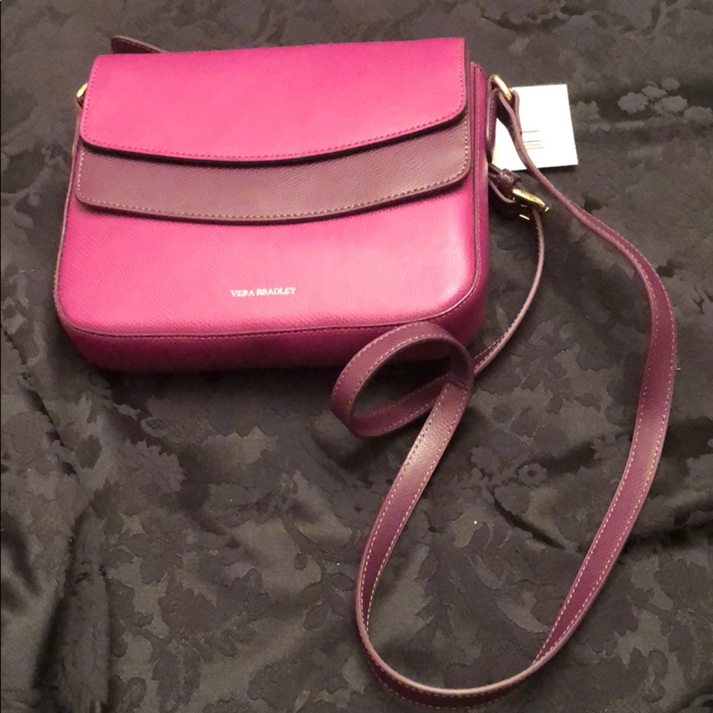 Vera Bradley new two-toned plum cross-body bag.